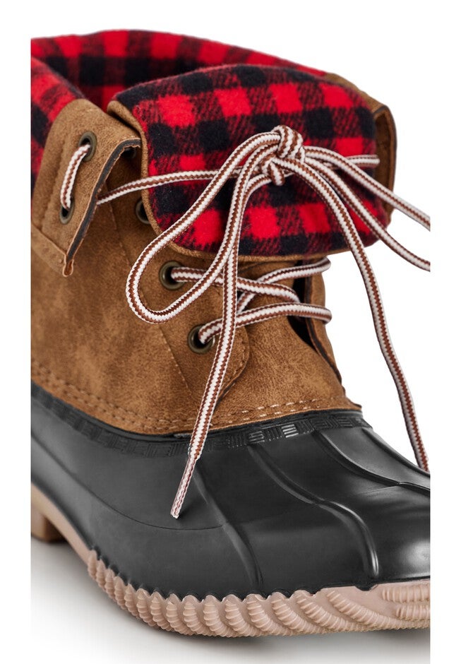 Fold Over Collar Boot, BROWN, alternate image number 6
