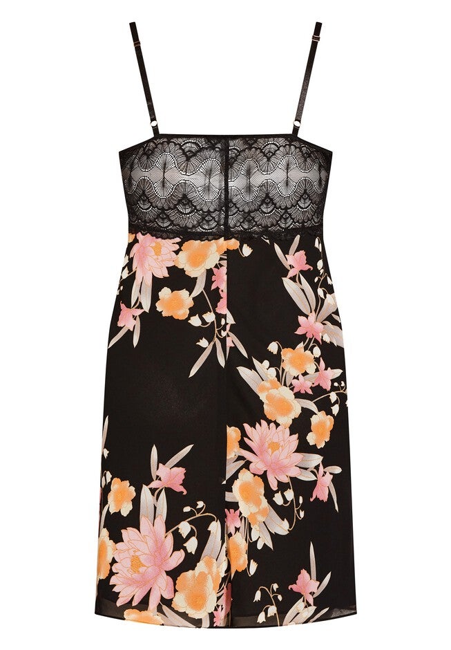 Allure Floral Chemise - black, BLACK, alternate image number 3