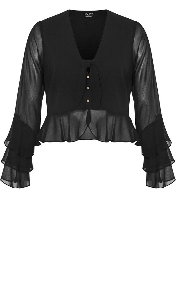 Trixie Ruffle Top - black, BLACK, alternate image number null