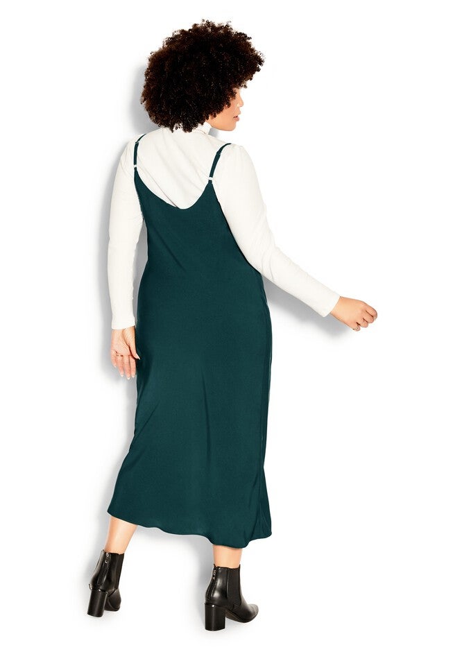 Shimmer Slip Dress - jade, GREEN, alternate image number 5