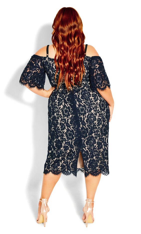 Lace Whisper Dress - navy, BLUE, alternate image number 4