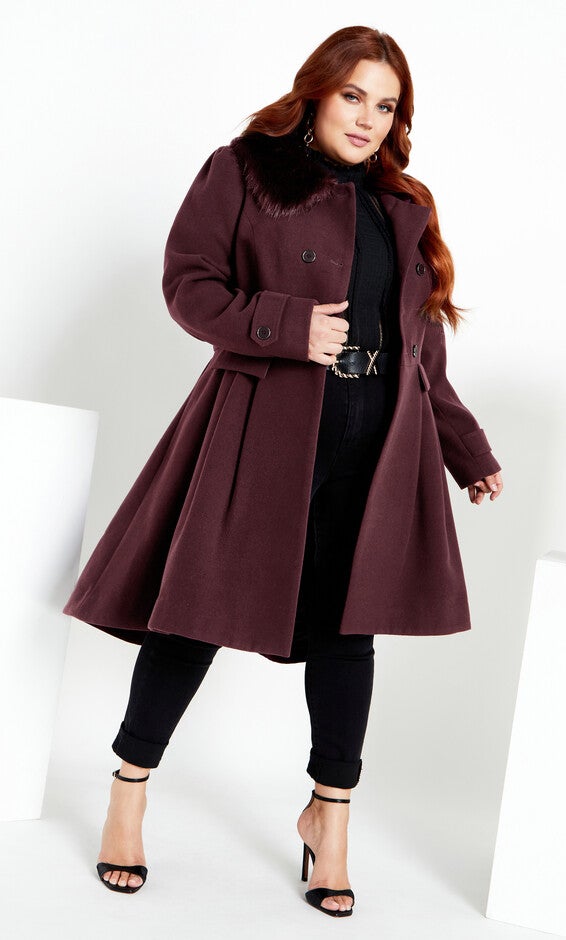 Grandiose Coat - spiced plum, RED, hi-res image number 0