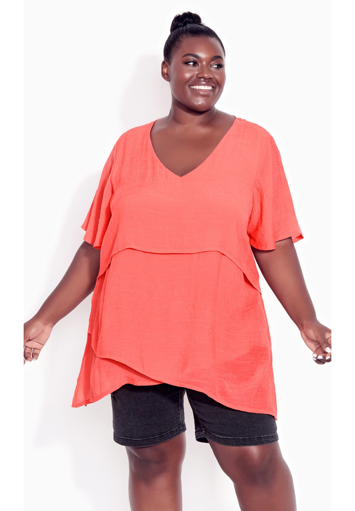 Mylah Layer Tunic, CORAL, alternate image number 3