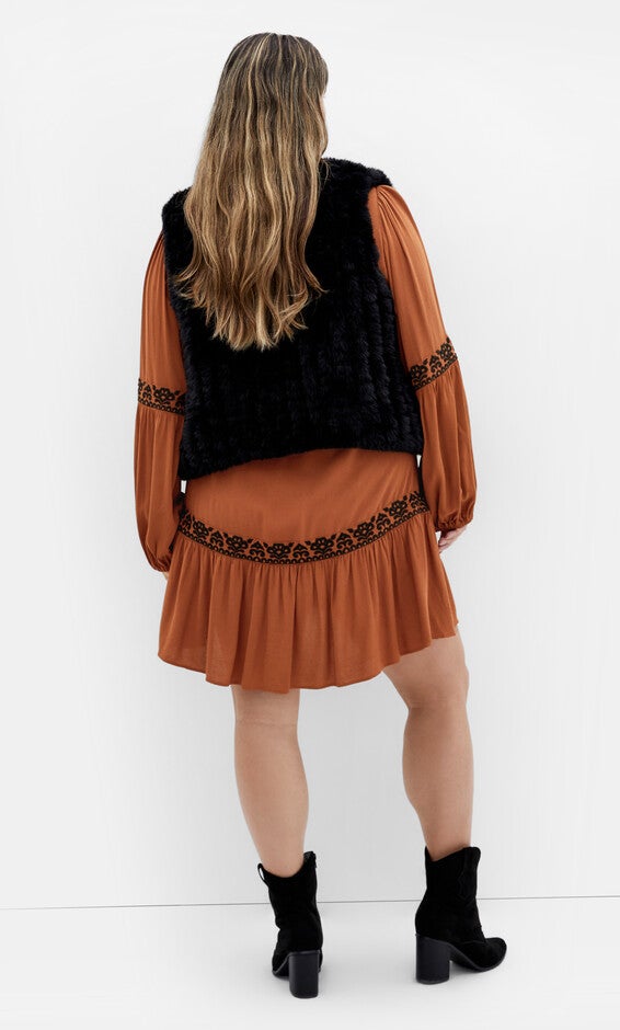 Eve Faux Fur Vest - black, BLACK, alternate image number 1