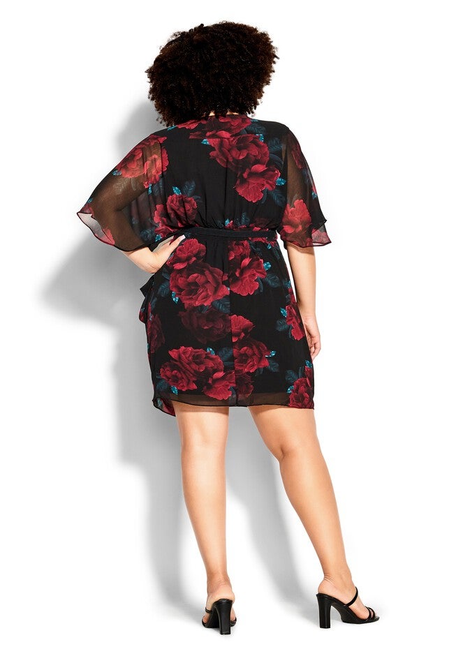 Romantic Rose Dress - black, BLACK, on-hover image number 1