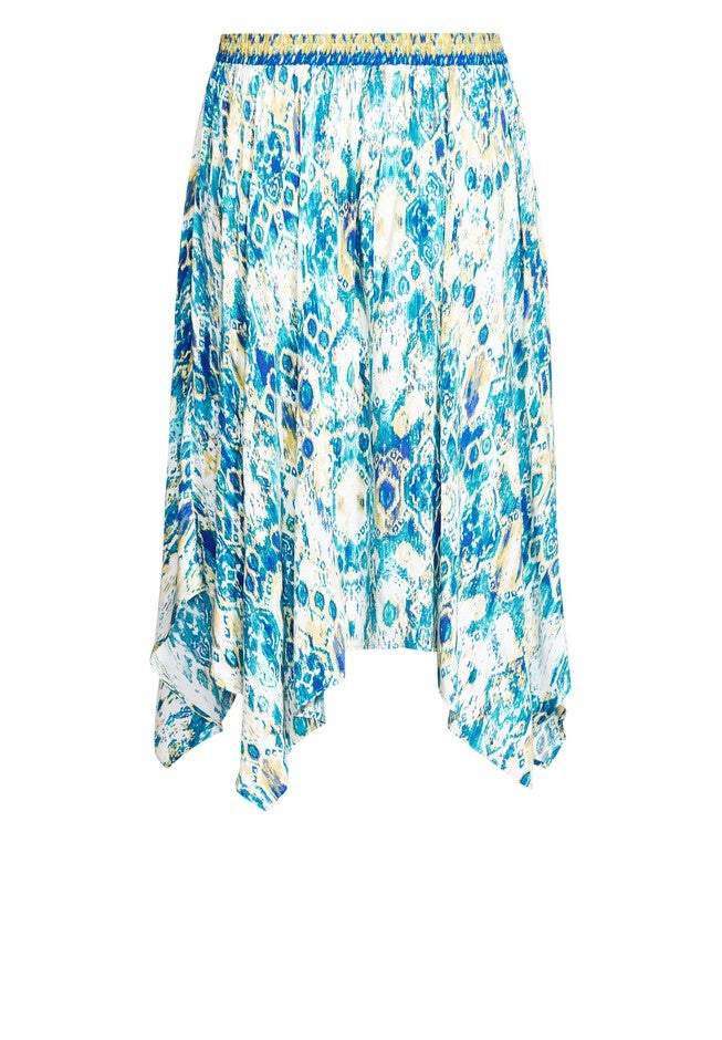 Jess Hanky Hem Skirt, IKAT BORDER, alternate image number null