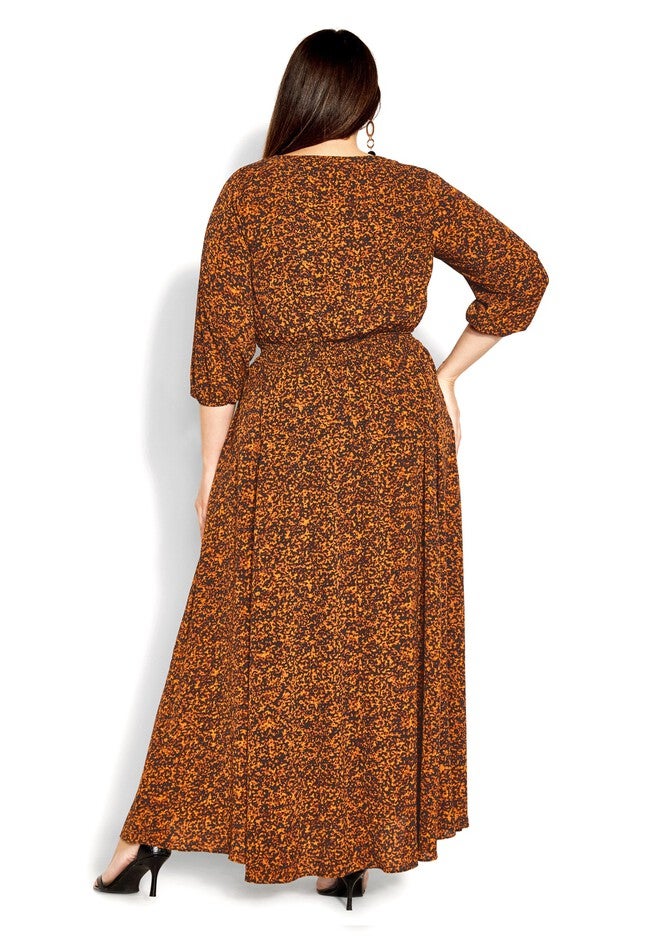 Desire Print Maxi Dress - tangerine, ORANGE, alternate image number null