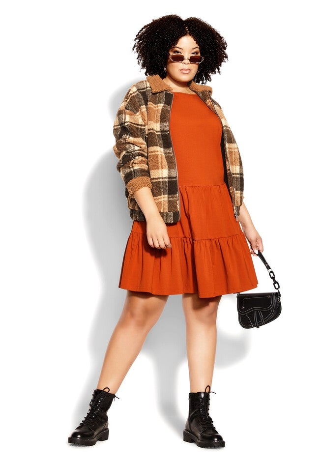 Scottie Jacket - toffee check, BROWN, on-hover image number null