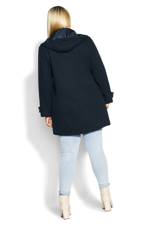 Voyager Faux Wool Coat, NAVY, alternate image number 4