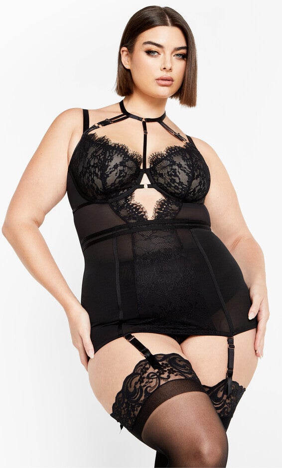 Arabella Underwire Chemise - black, BLACK, alternate image number null