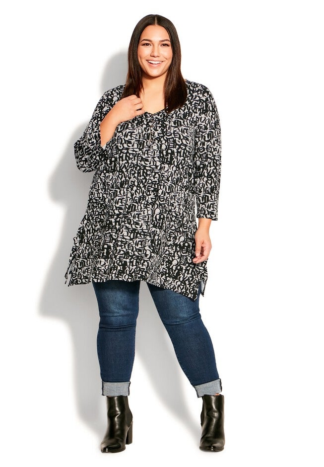 Valerie Print Tunic, GO CRAZY, on-hover image number null