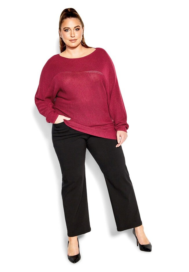 Romance Sweater - sangria, RED, on-hover image number 1