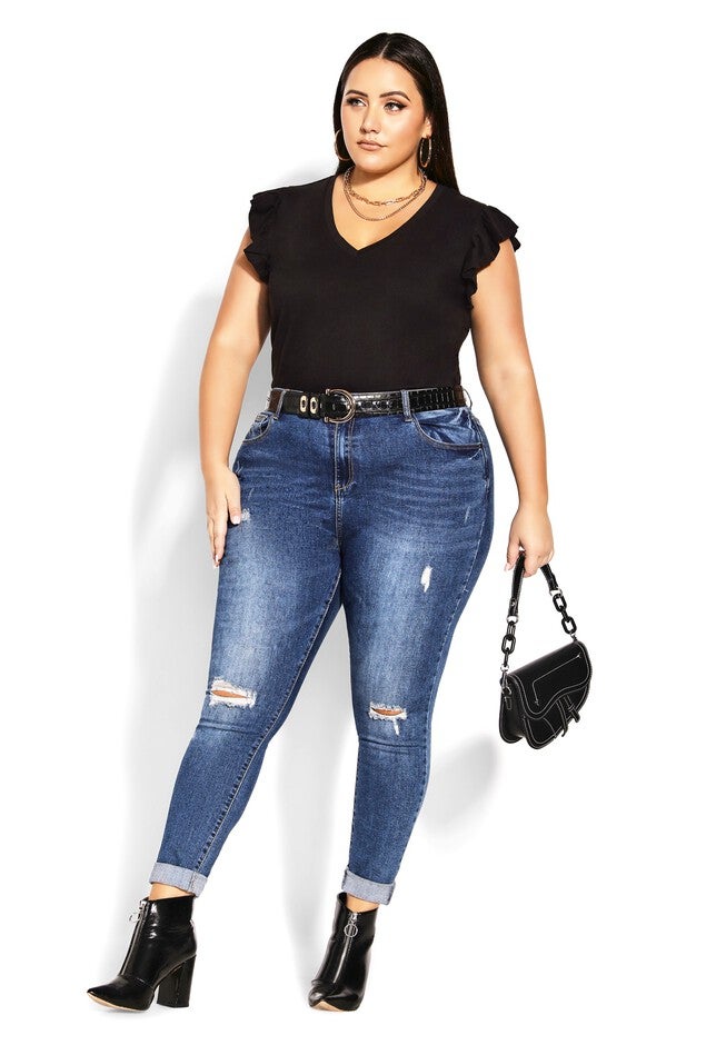Leisure Frill Top - black, BLACK, on-hover image number null