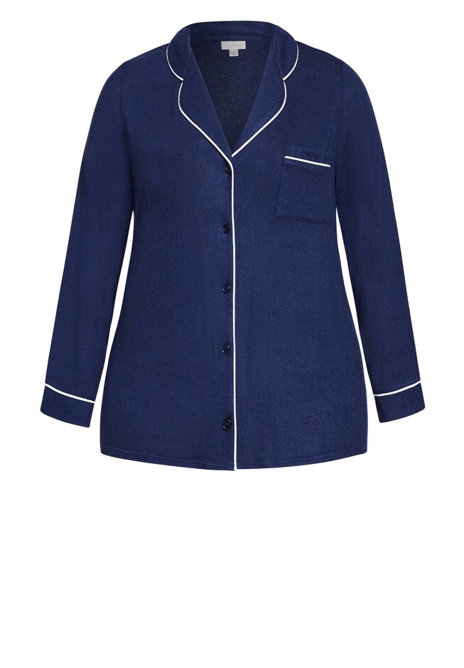 Hacci Button Plain Top, NAVY, alternate image number null