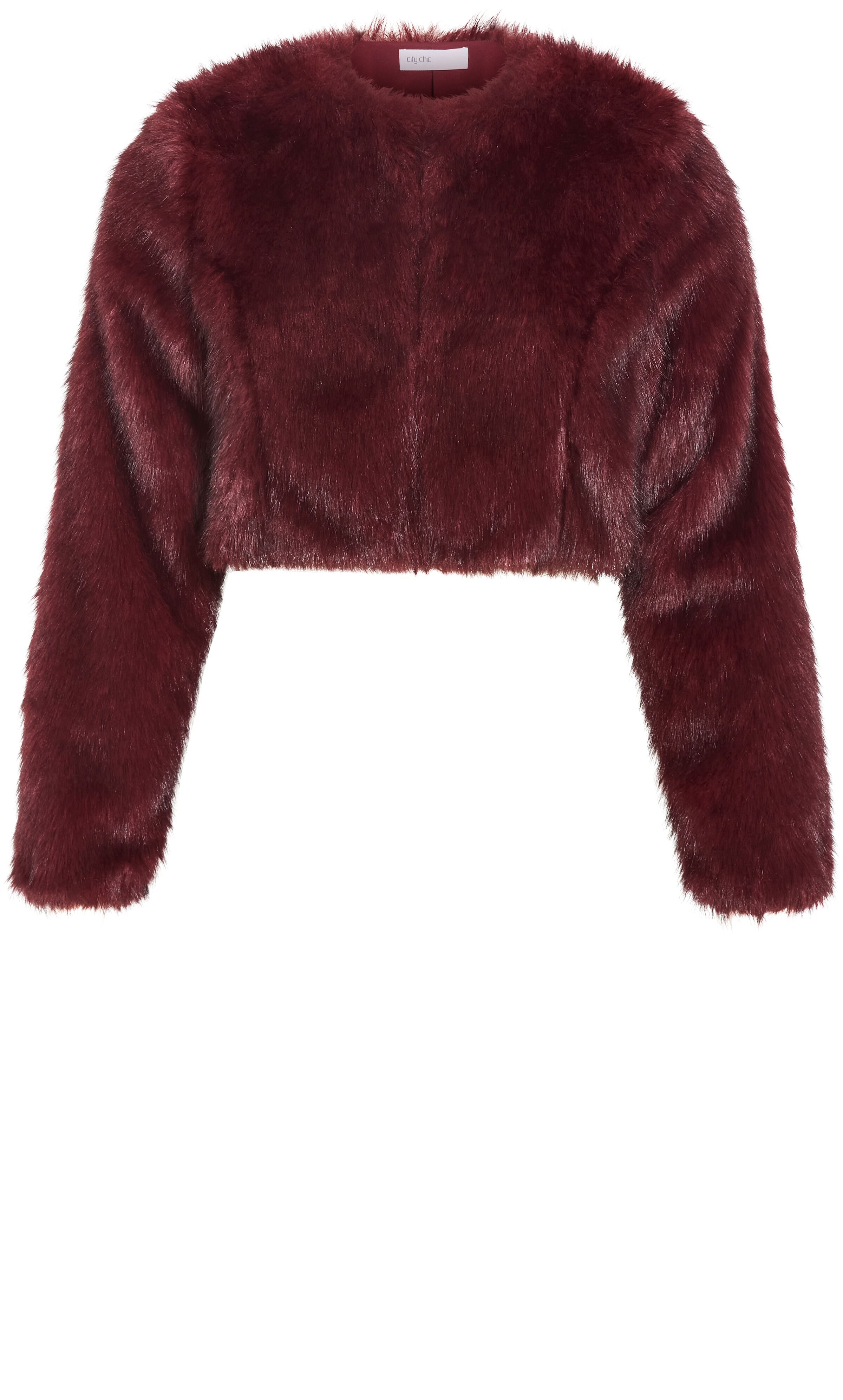 Angel Faux Fur Crop Jacket, PURPLE, alternate image number 5