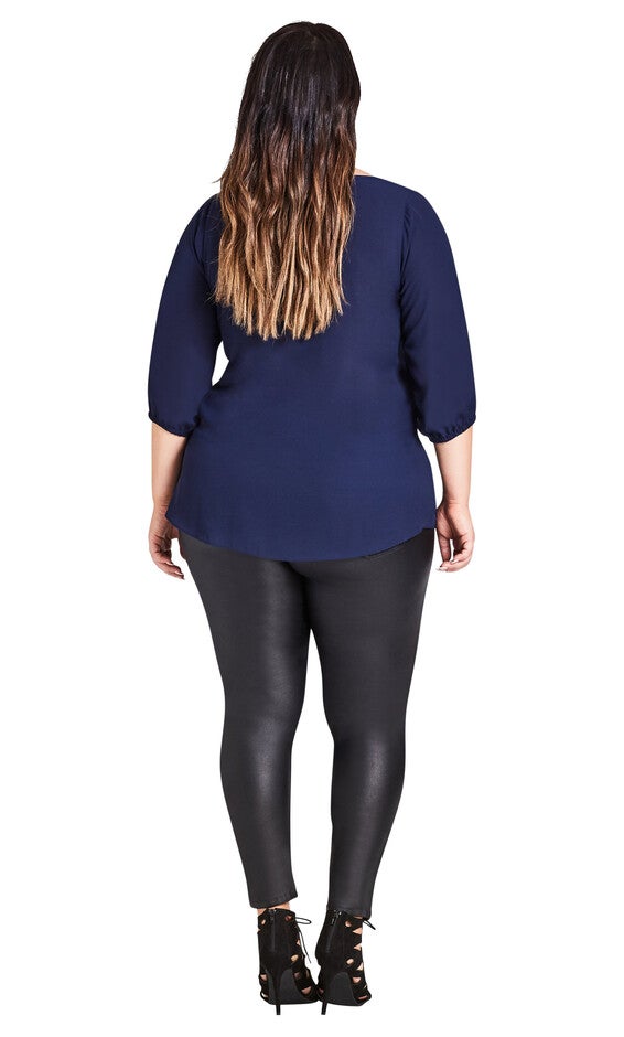 Sexy Fling Elbow Sleeve Top - navy, BLUE, alternate image number null