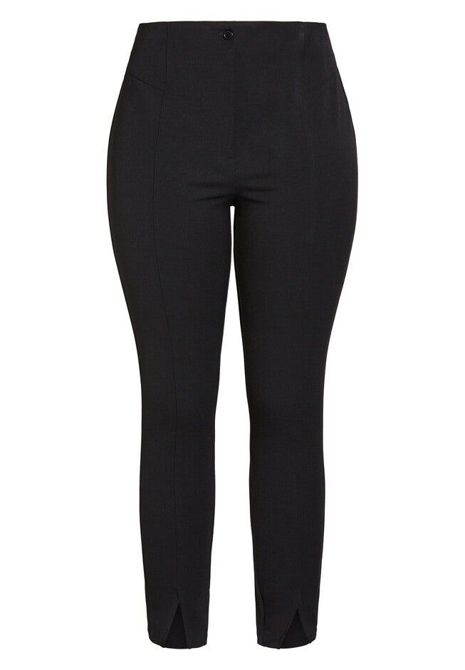 Asha Split Front Pant - black, BLACK, alternate image number 3