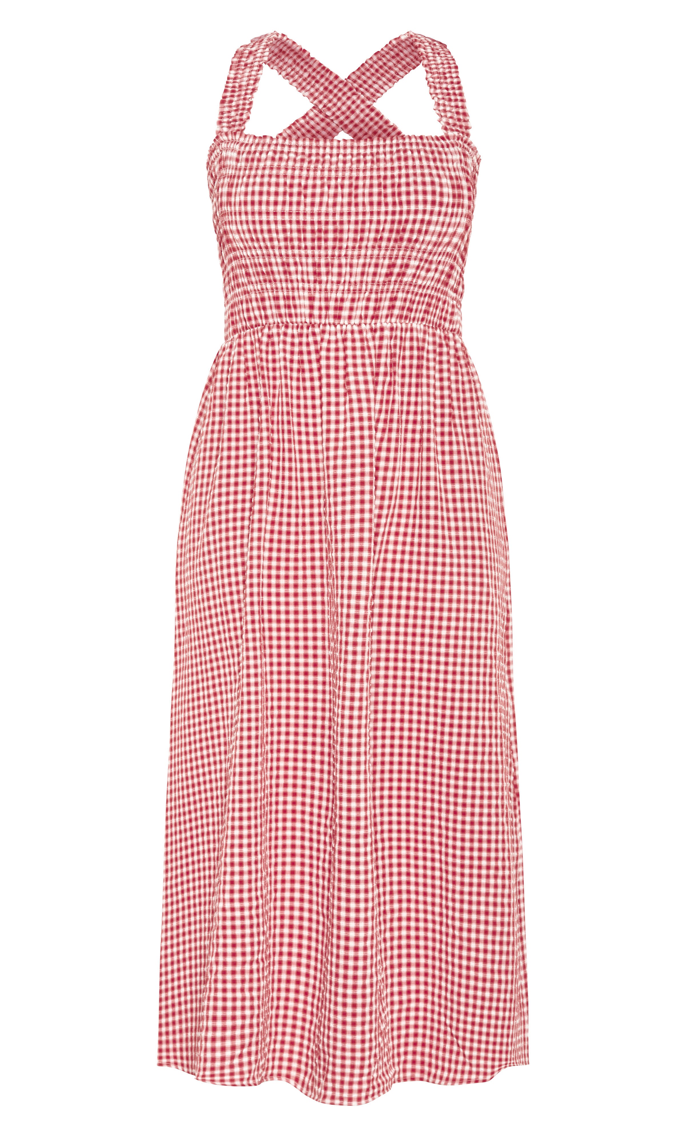 Cute Gingham Maxi Dress - red, RED, alternate image number 4
