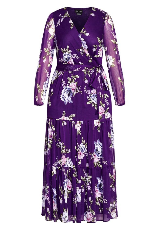 Wild Floral Maxi Dress - petunia, PURPLE, alternate image number 2