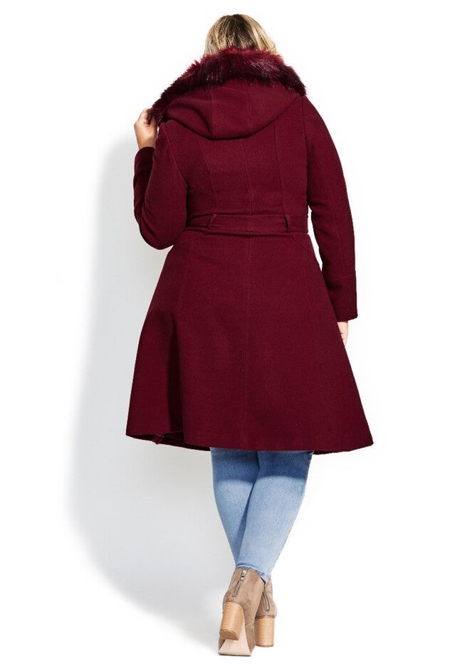 Miss Mysterious Coat - dark cherry, RED, on-hover image number 1