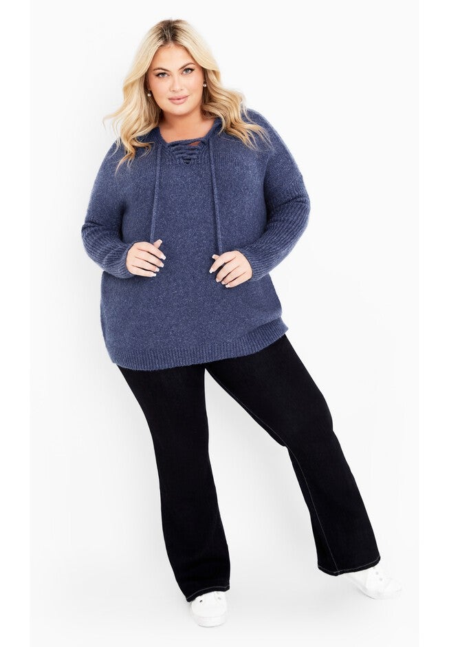 Rory Laceup Sweater, INDIGO, alternate image number null