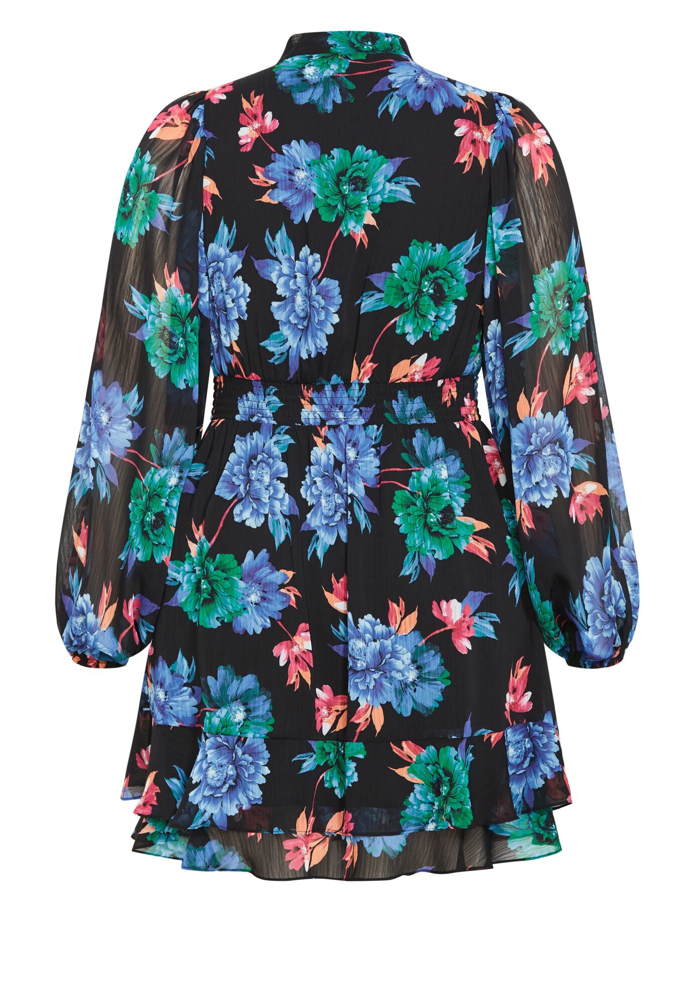 Blakely Print Dress - black, BLACK, alternate image number 4