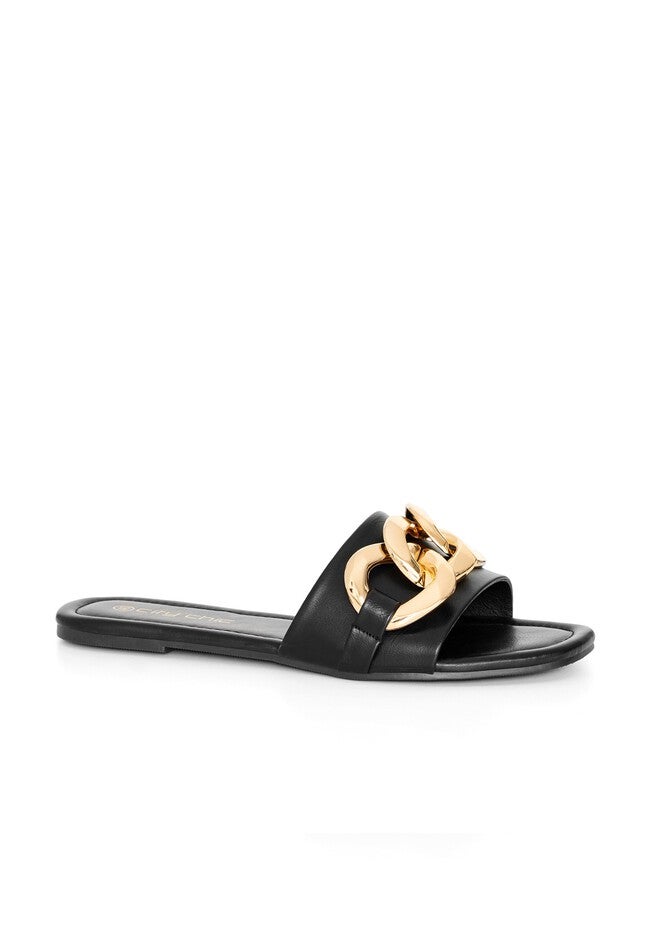 WIDE FIT Faith Slide - black, BLACK, hi-res image number 0
