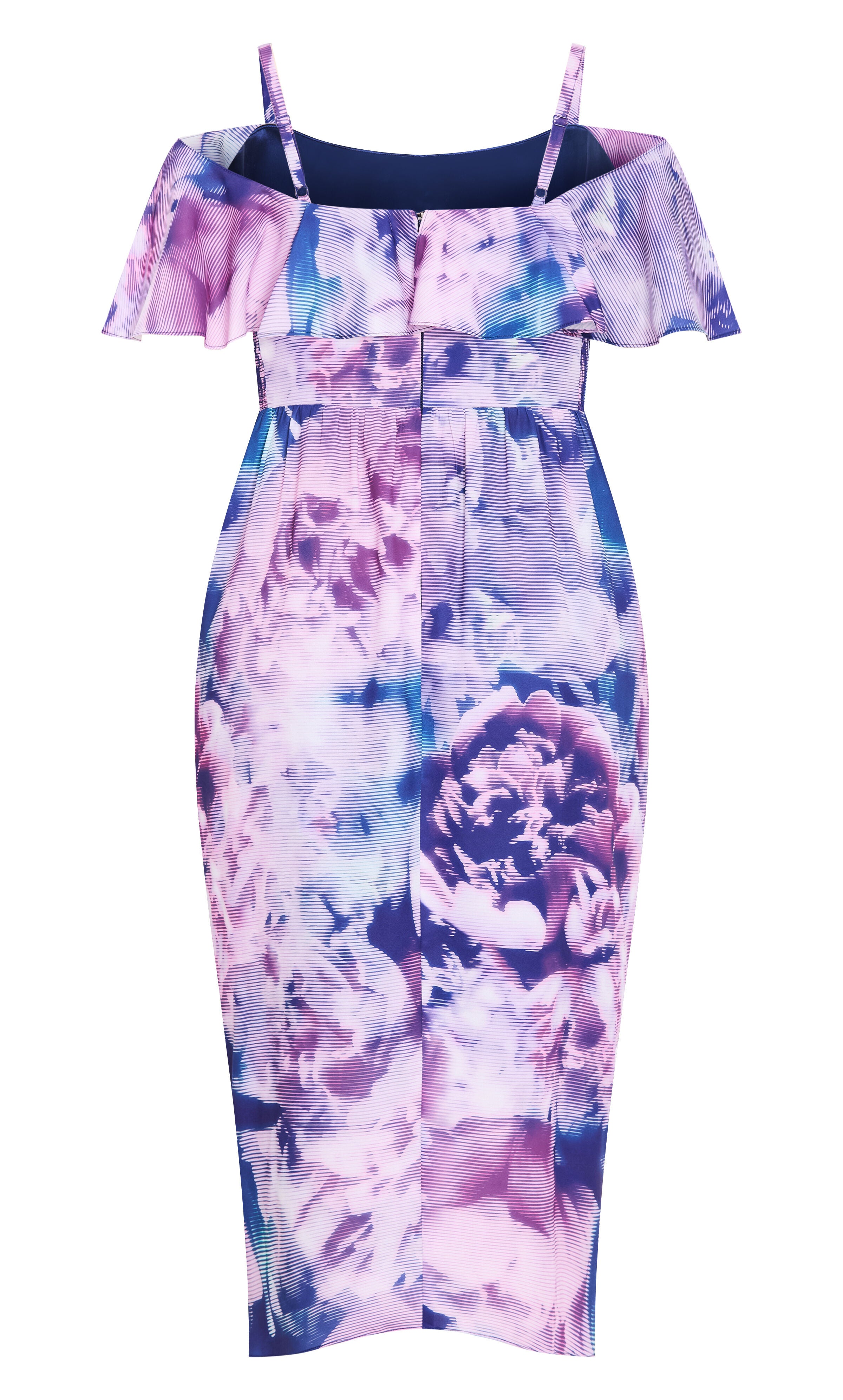 Floral Drape Midi Dress - violet, BLUE, alternate image number 5
