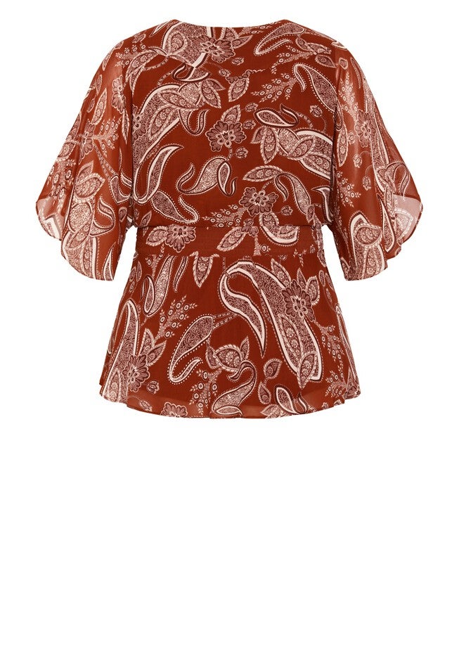Paisley Top - ginger, ORANGE, alternate image number null