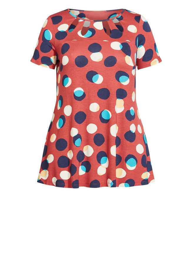 Kira Print Tunic, CHILLI SPOTS, alternate image number null