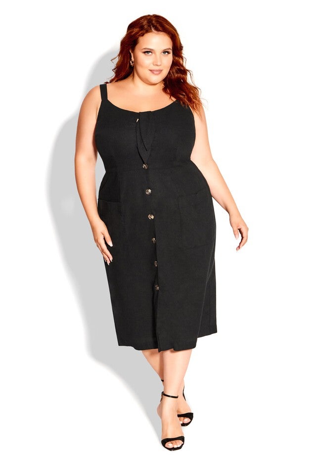 Festive Tie Dress - black, BLACK, hi-res image number null