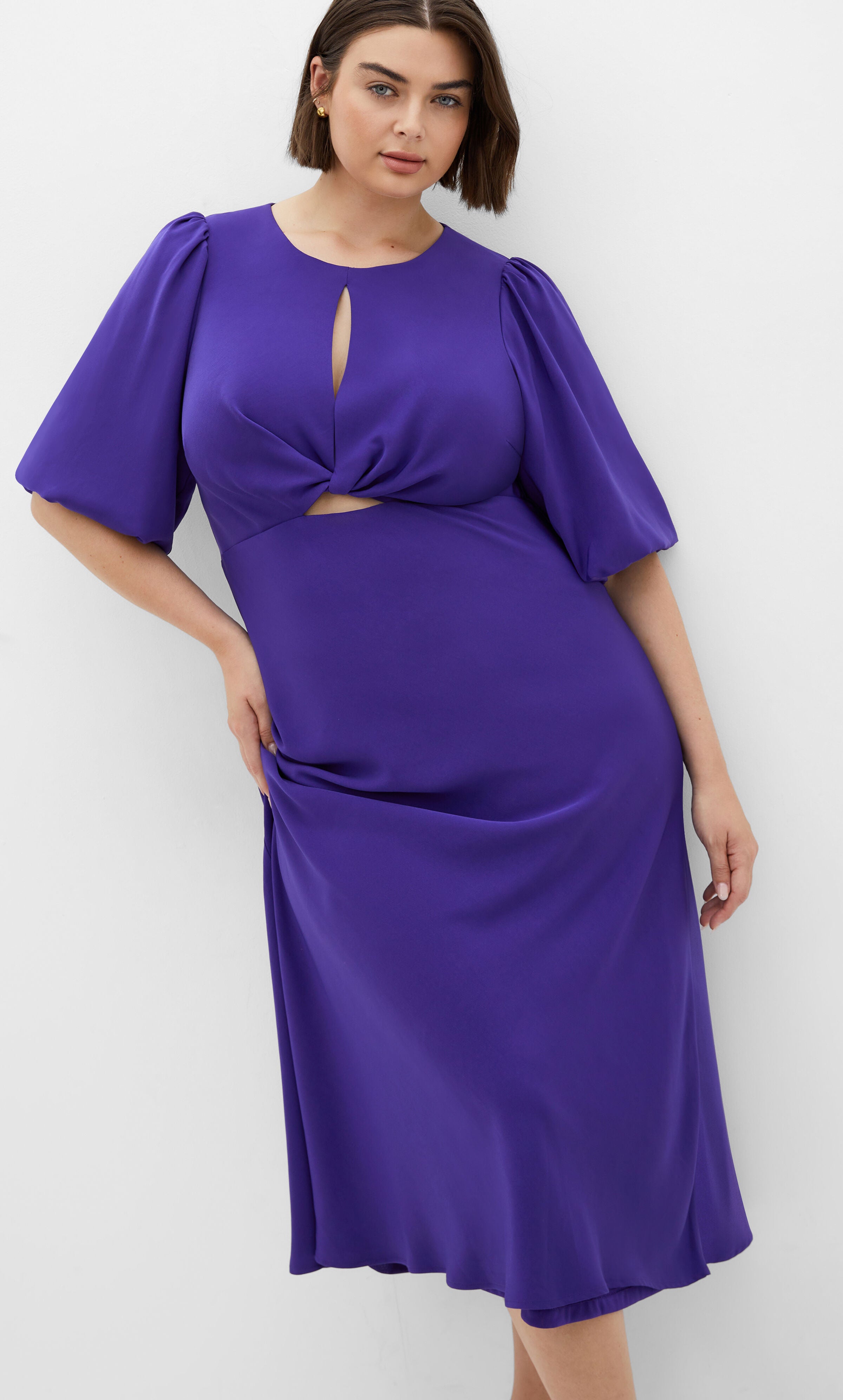 Ines Puff Dress - violet, PURPLE, hi-res image number 0
