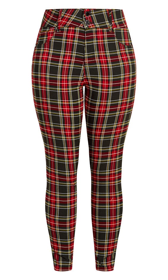 Harley Plaid Skinny Jean - red, RED, alternate image number null