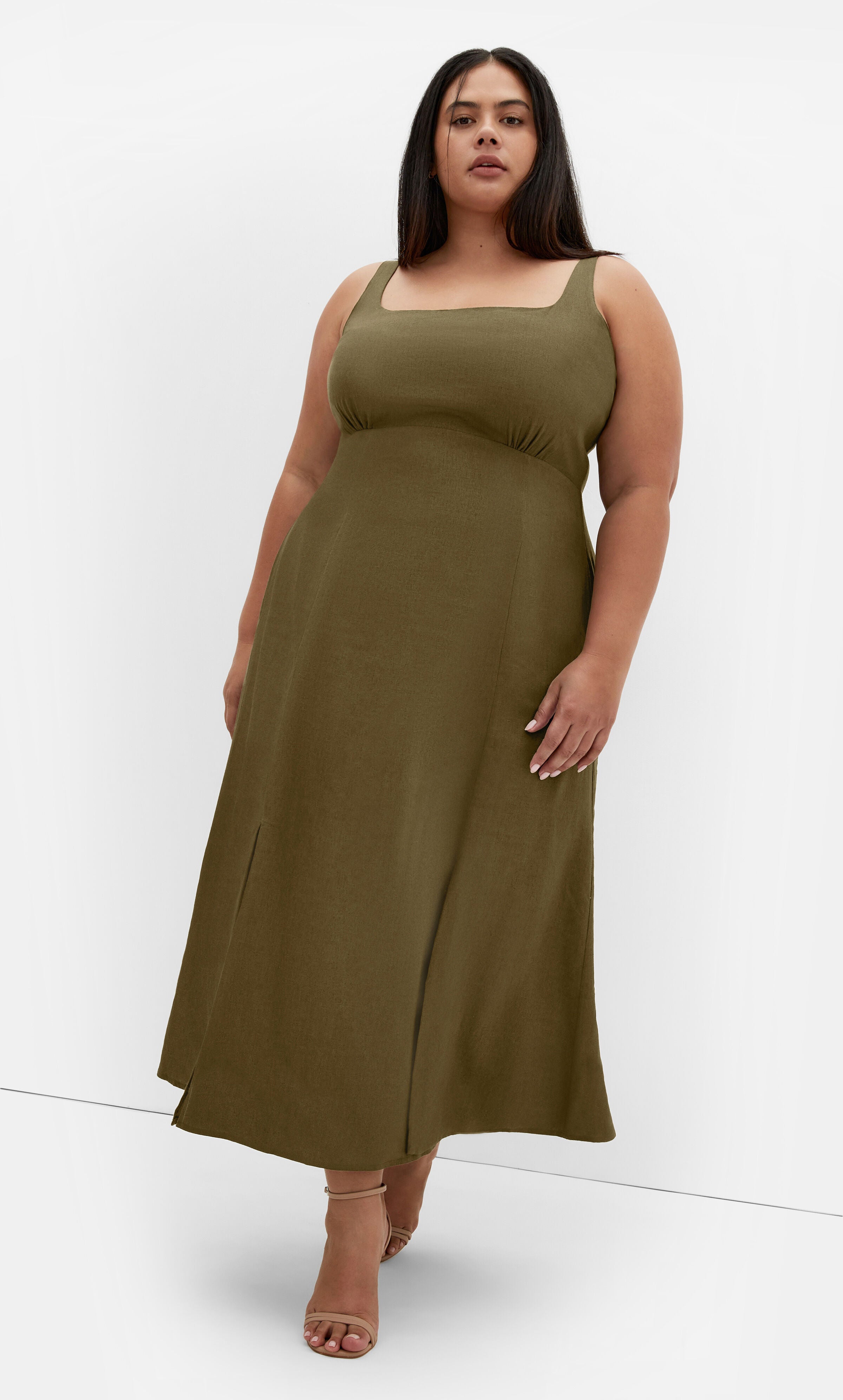 Elly Dress - khaki, GREEN, hi-res image number 0