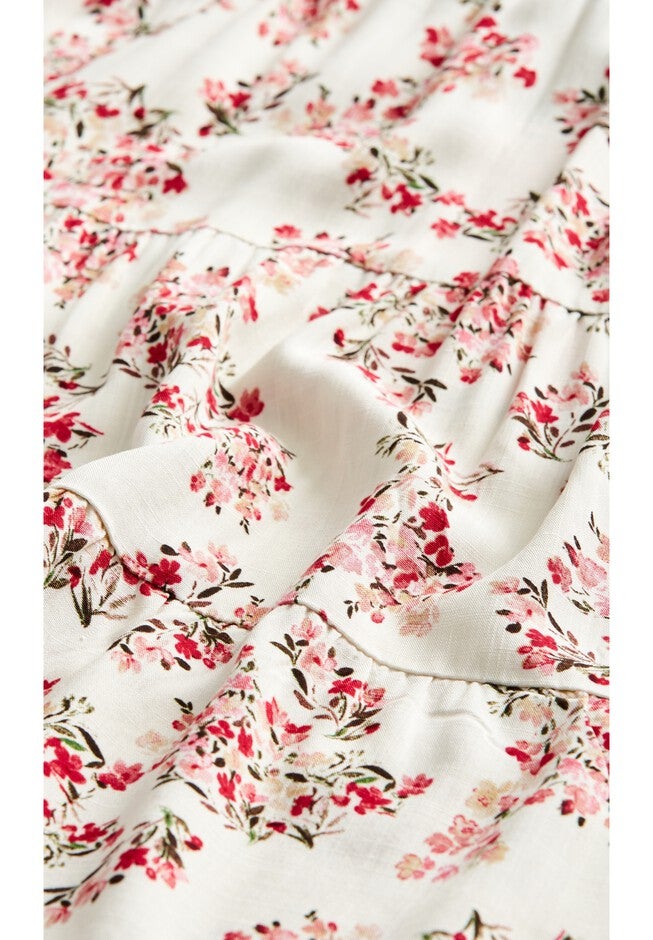 Sorrento Floral Skirt - rhubarb, WHITE, alternate image number null