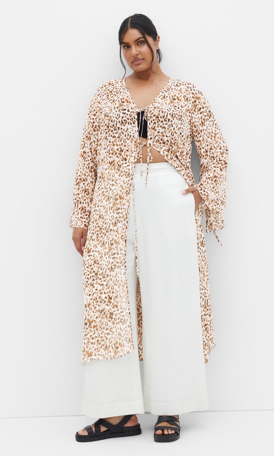 Remi Leopard Print Jacket - print, BROWN, hi-res image number null