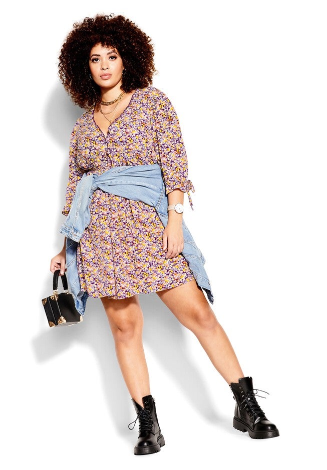 Fresh Ditsy Dress - purple, PURPLE, alternate image number null