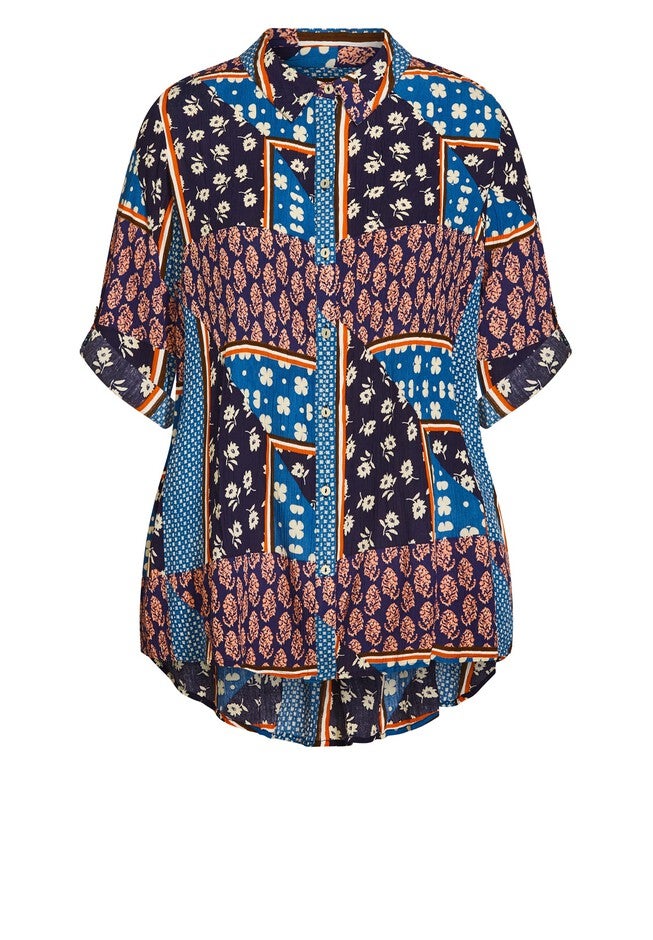 Island Breeze Print Tunic, KRISHAN PATCHWORK, alternate image number null