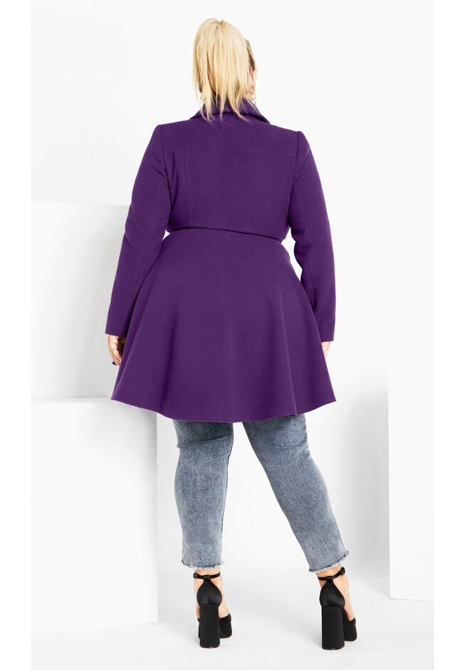 Hi Lo Frill Coat - petunia, PURPLE, alternate image number null