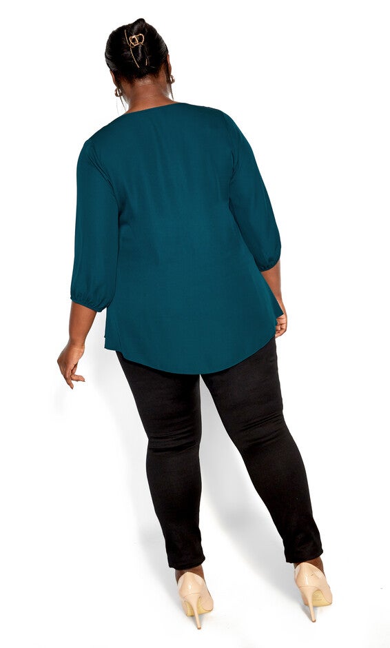 Sexy Fling Elbow Sleeve Top - jade, GREEN, alternate image number null