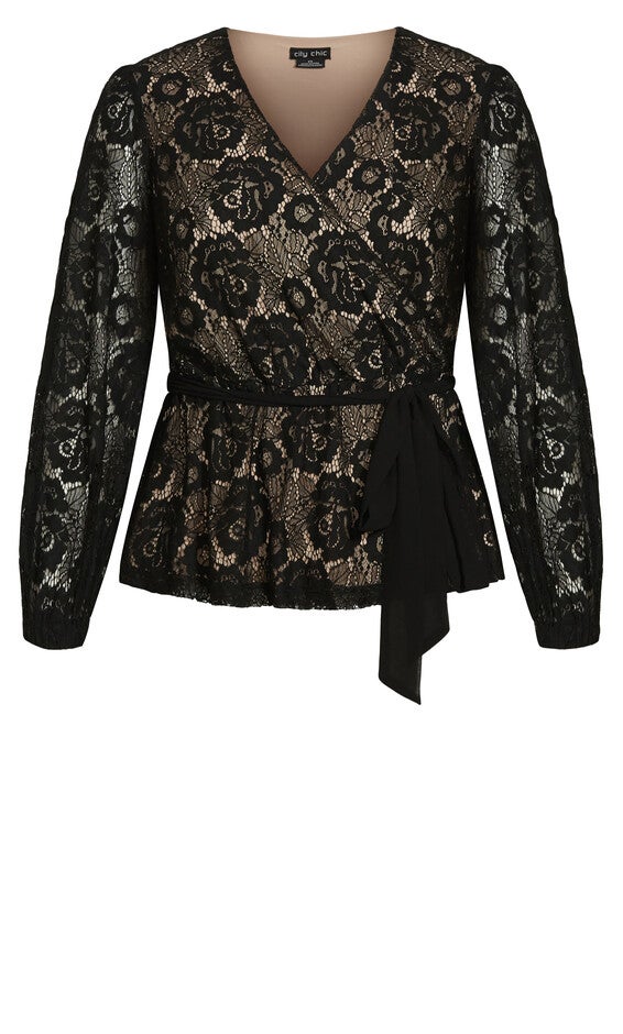Lace Fly Away Top - black, BLACK, alternate image number 4