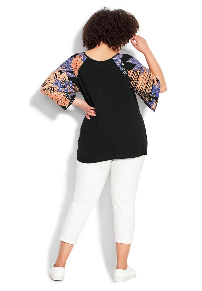 Gretta Tie Front Top, SKYLIGHT PALM, alternate image number null