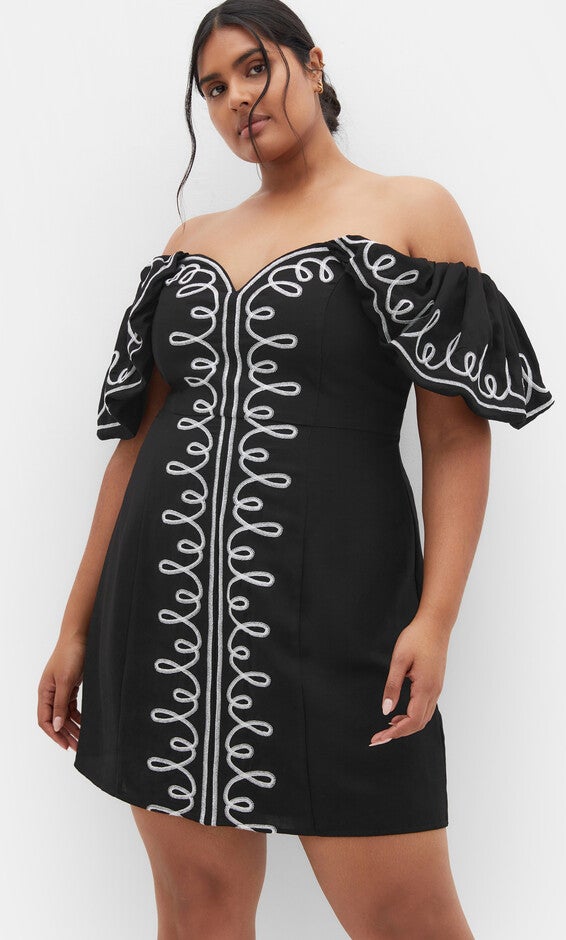 Hana Embroidered Dress - black, BLACK, alternate image number 4