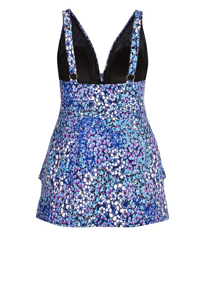Ruffled Print Tankini Top, LOURDES, alternate image number 5