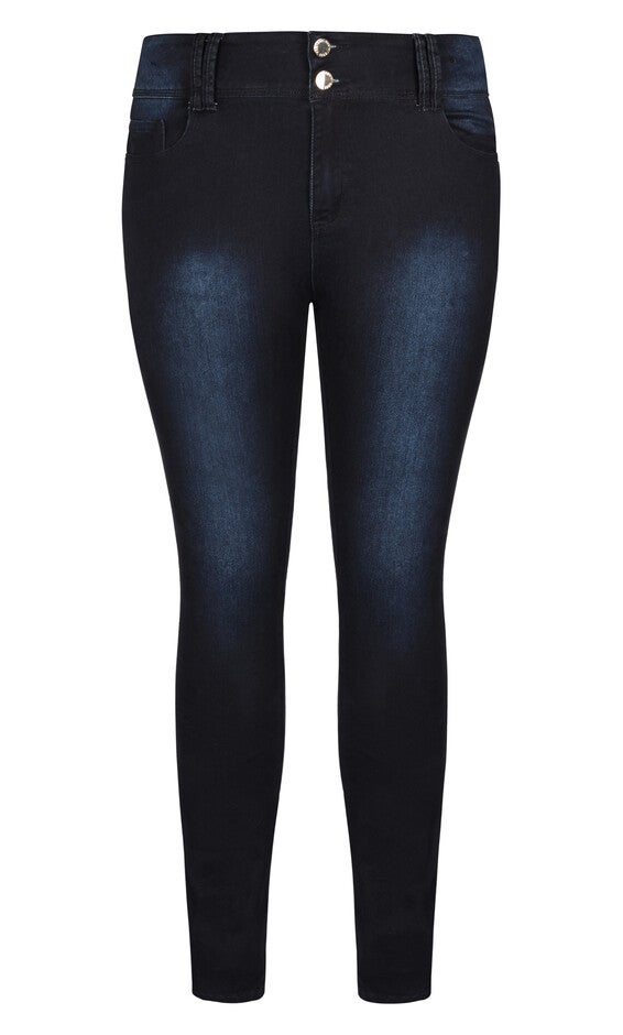 Asha Short Skinny Jean - dark denim, BLUE, alternate image number 3