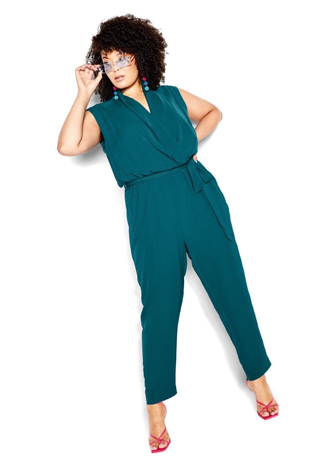 Natasha Jumpsuit - teal, GREEN, hi-res image number null