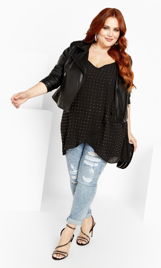 Shine Hi Lo Cami - black, BLACK, alternate image number 2