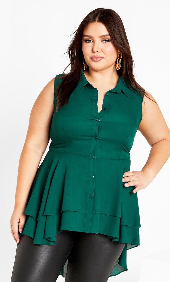 Simple Flutter Shirt - sea green, GREEN, hi-res image number null