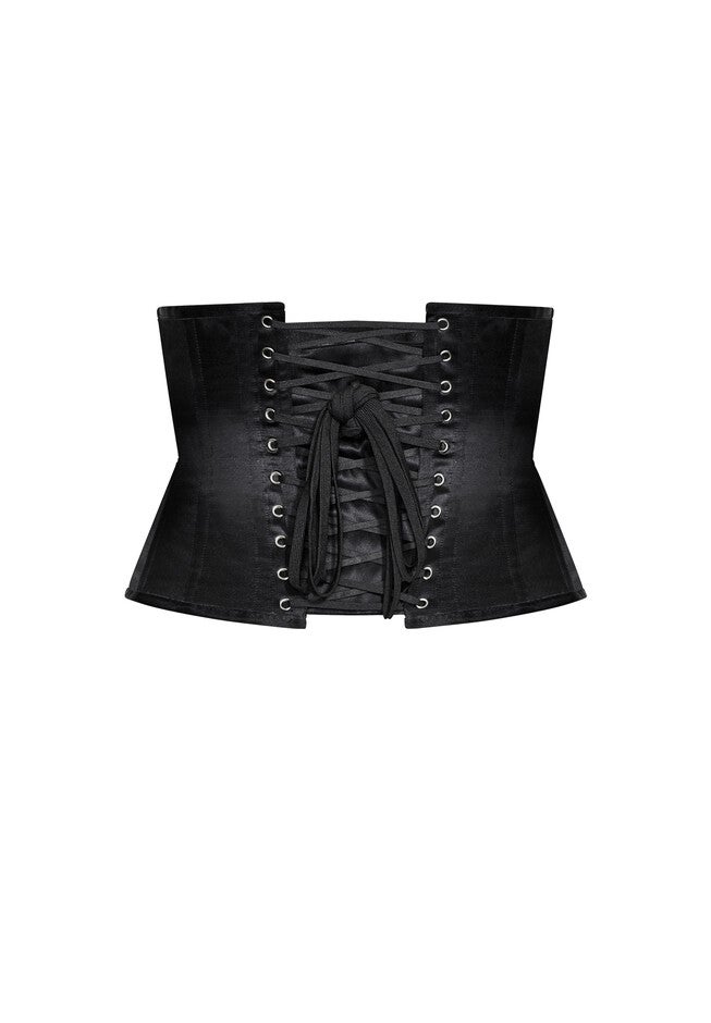 Madame X Steel Boned Underbust Corset - black, BLACK, alternate image number null