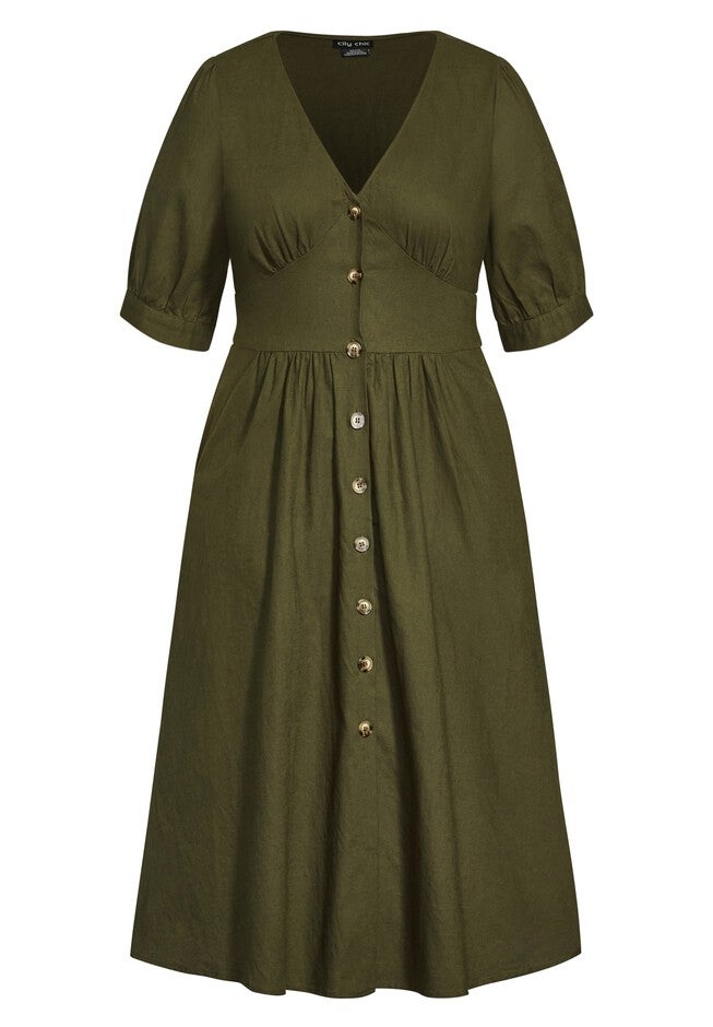 Sunset Stroll Dress - khaki, GREEN, alternate image number null
